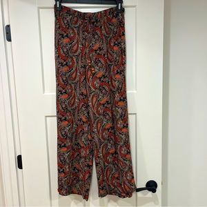 Miss Me Palazzo Pants Wide Leg Medium Paisley Pattern